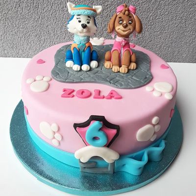 Geburtstagstorte für Zola zum 6 Geburtstag mit Hunden