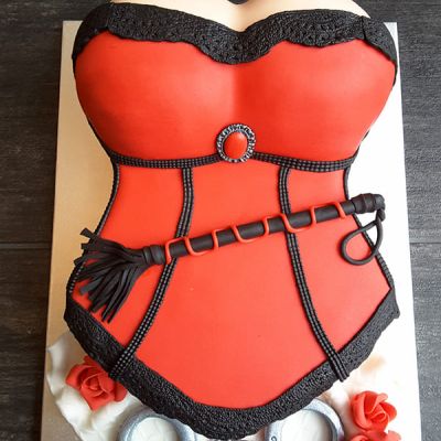 Corsagentorte Handschellen Junggesellenabschieds-Torte