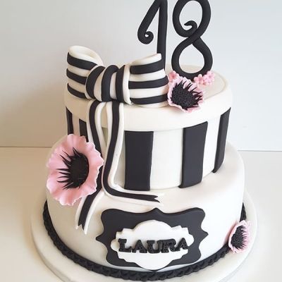 18-Geburtstag-Schwarz-Weiss-Torte