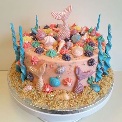 Unterwasserwelt Torte mit Meerjungfrau