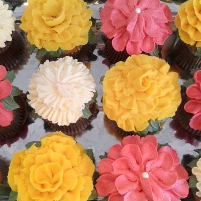 Cup Cakes mit Blumen